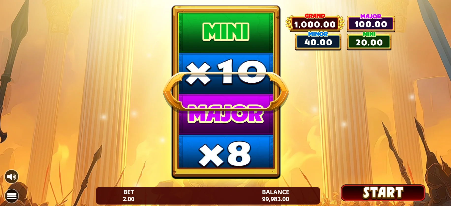Law of Athena - ödül çarkı ile Treasure Bonus'u etkinleştirme